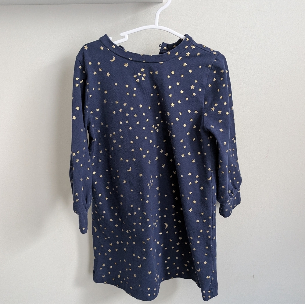 Crewcuts blue Dress With Gold Stars & Moon